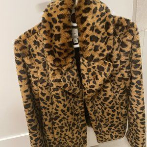 Banana Republic Faux Fur Leopard Jacket size small